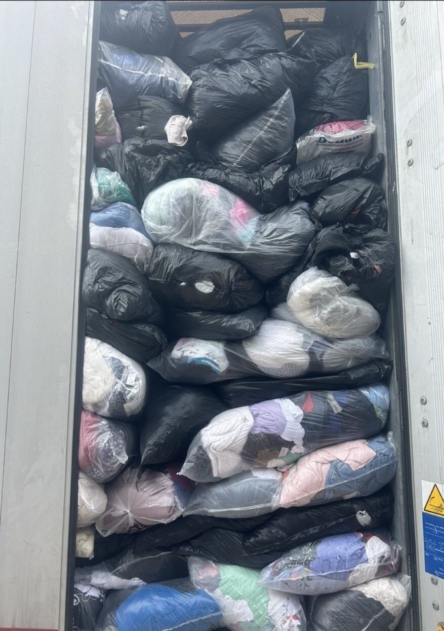 Bags loading in a truck